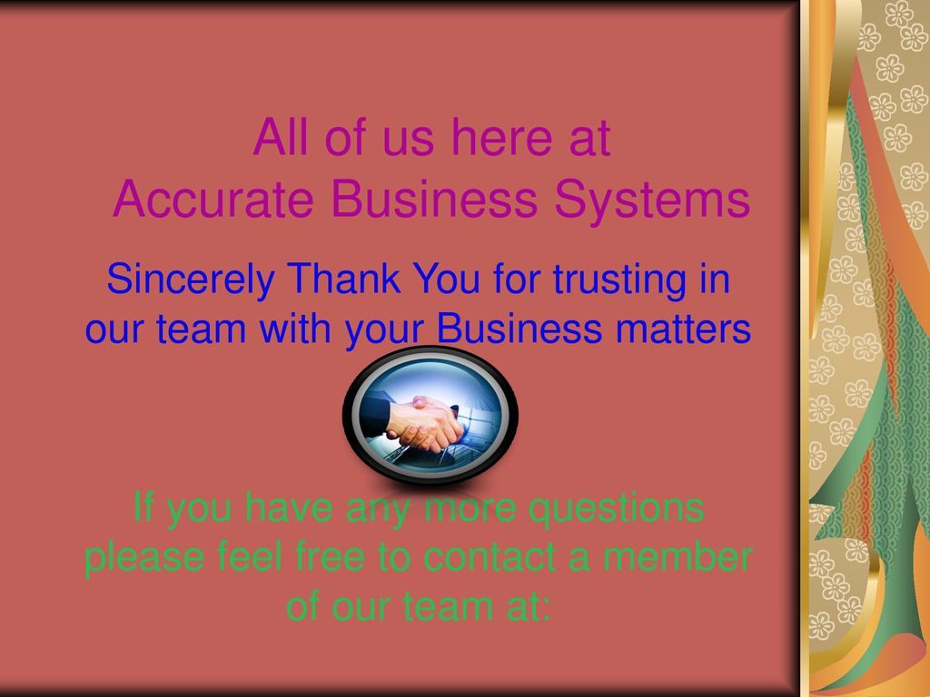 All of us here at Accurate Business Systems