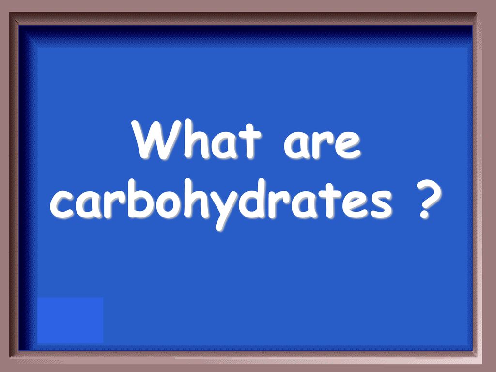 What are carbohydrates