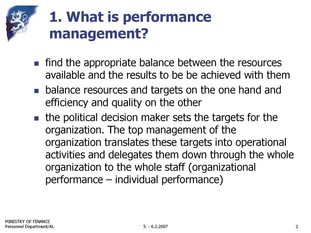 1. What is performance management