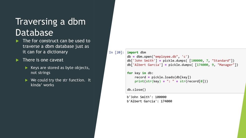 Traversing a dbm Database