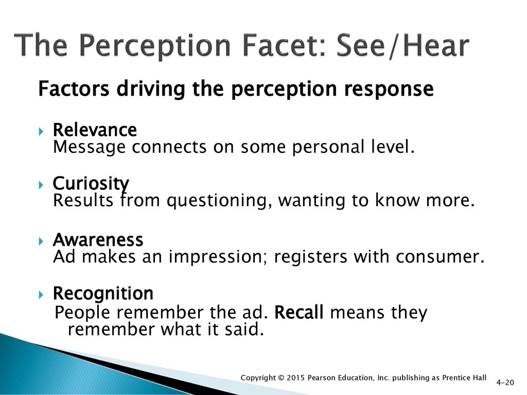 The Perception Facet: See/Hear