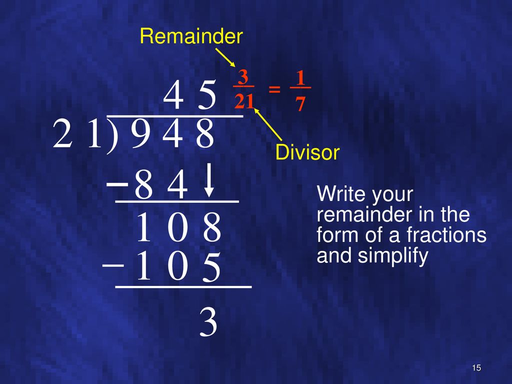 Division Dividing 211 and 211 Digits by 21 Digits. - ppt download