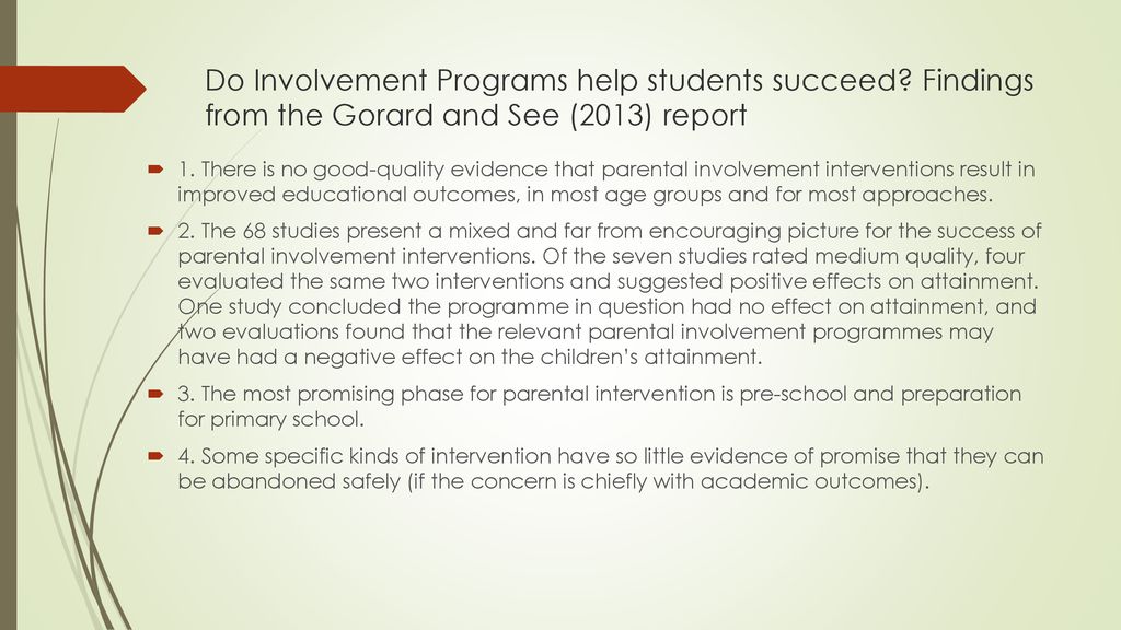 Programs Aiming to Support Families’ Involvement - ppt download
