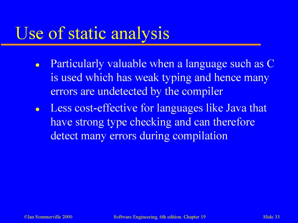 Use of static analysis