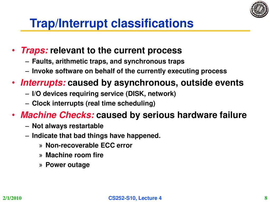 EECS 252 Graduate Computer Architecture Lecture 4 Exceptions and ...