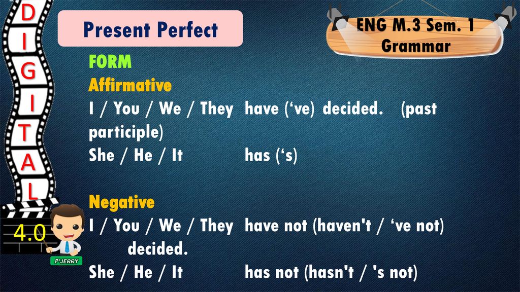 1 E 3 S E M N G Present Perfect Ppt Download