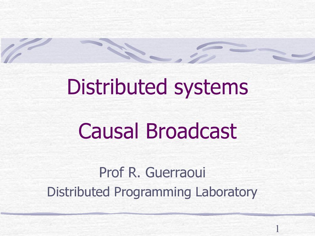 Distributed systems Causal Broadcast - ppt download
