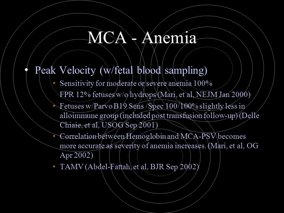 MCA - Anemia Peak Velocity (w/fetal blood sampling)