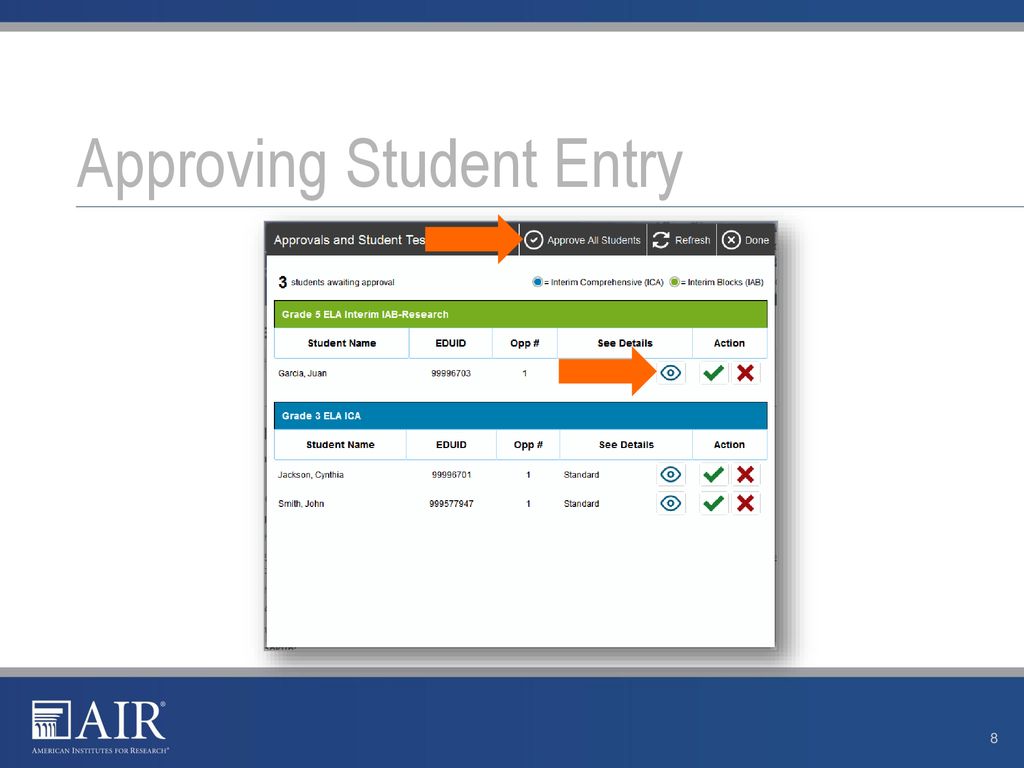 Approving Student Entry