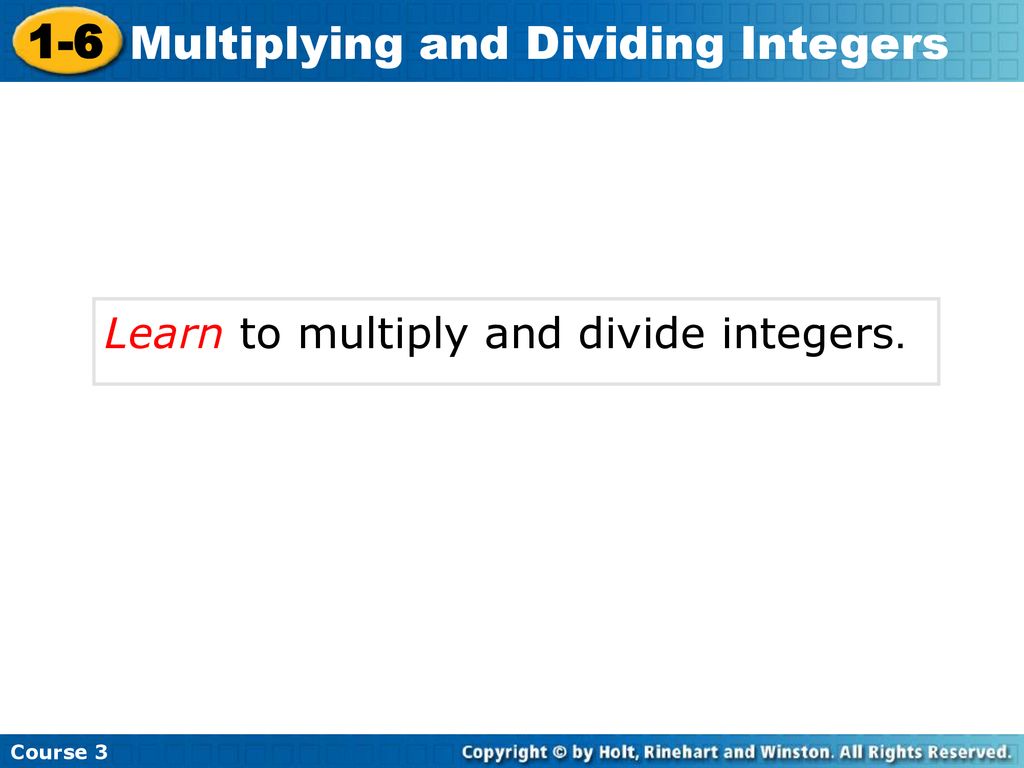 Multiplying and Dividing Integers - ppt download