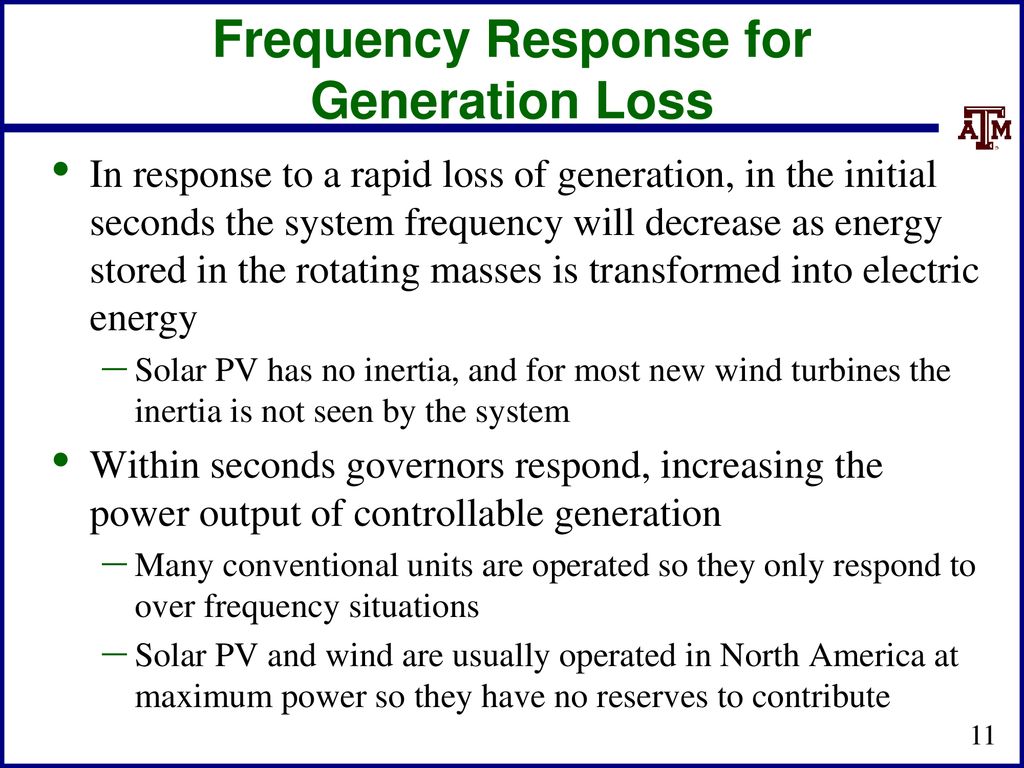Frequency Response for Generation Loss