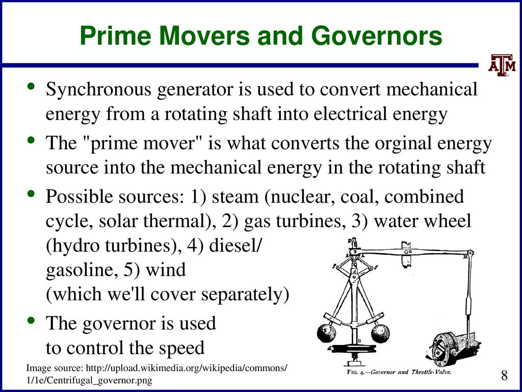 Prime Movers and Governors