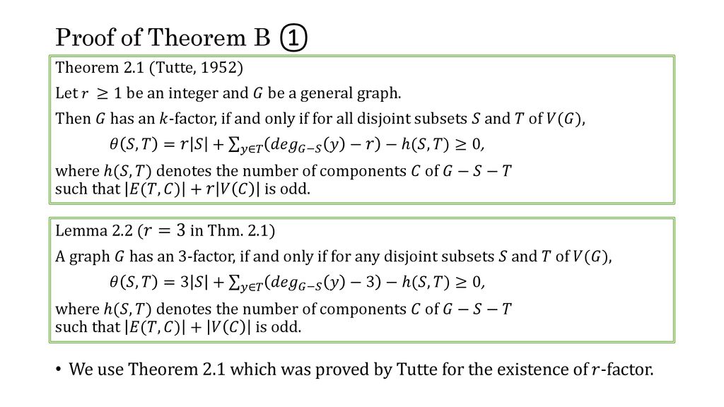 Existence Of 3 Factors In Star Free Graphs With High Connectivity Ppt Download