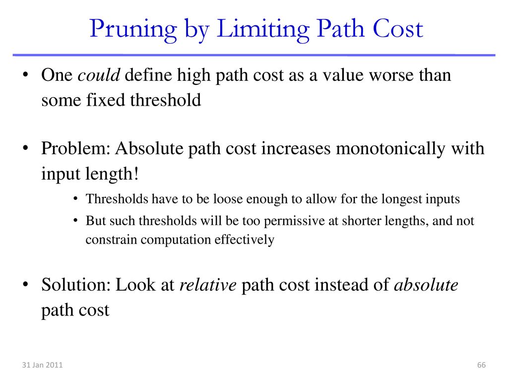 Pruning by Limiting Path Cost