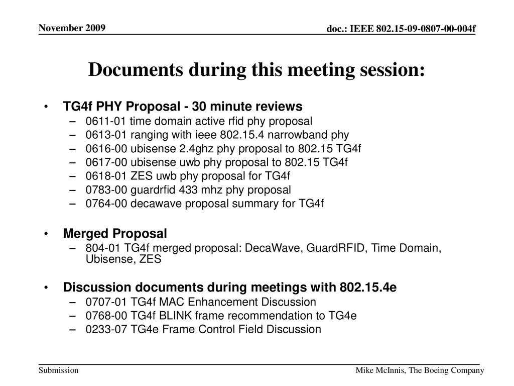 Documents during this meeting session:
