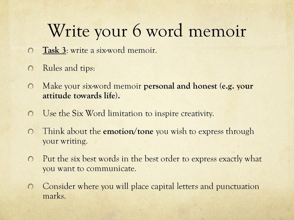 Six Word Memoir Ppt Download six-word-memoir-ppt-download