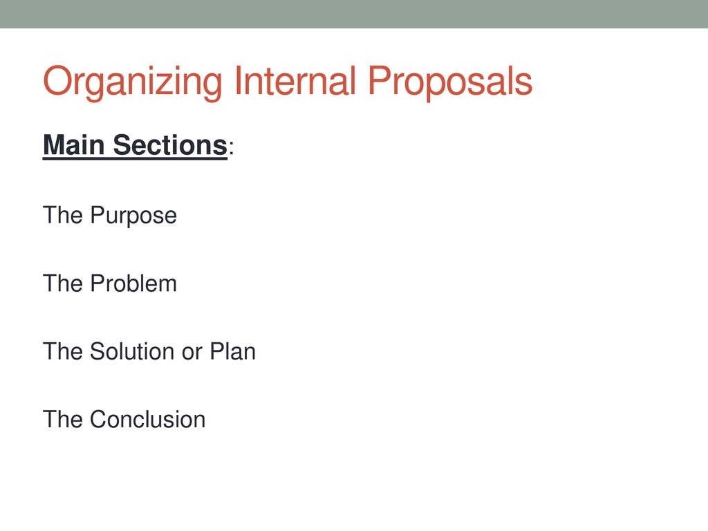 Organizing Internal Proposals