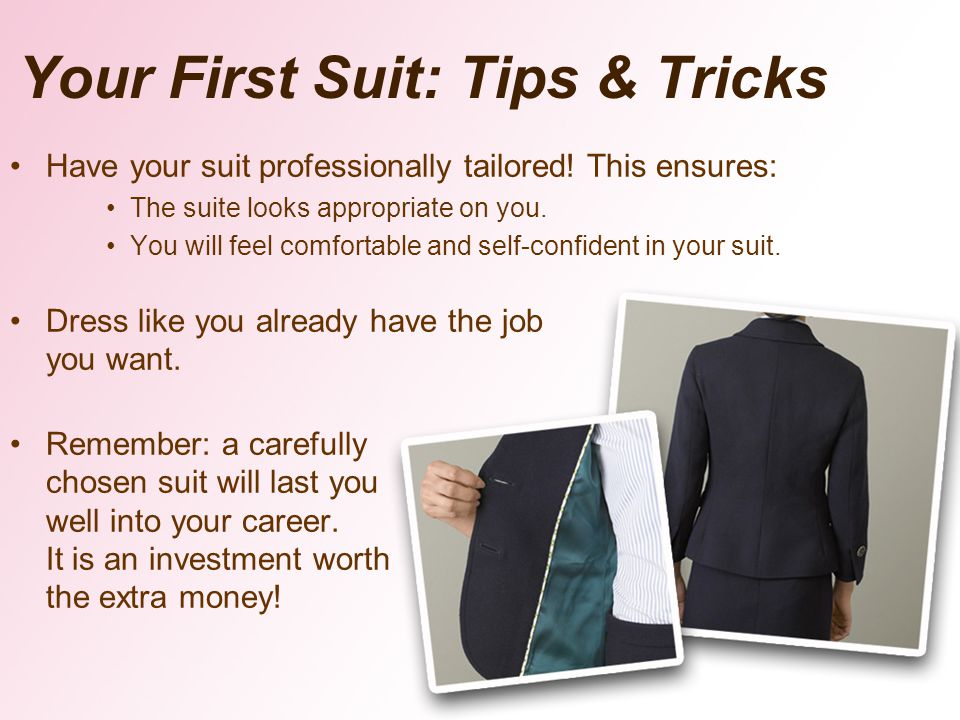 Your First Suit: Tips & Tricks