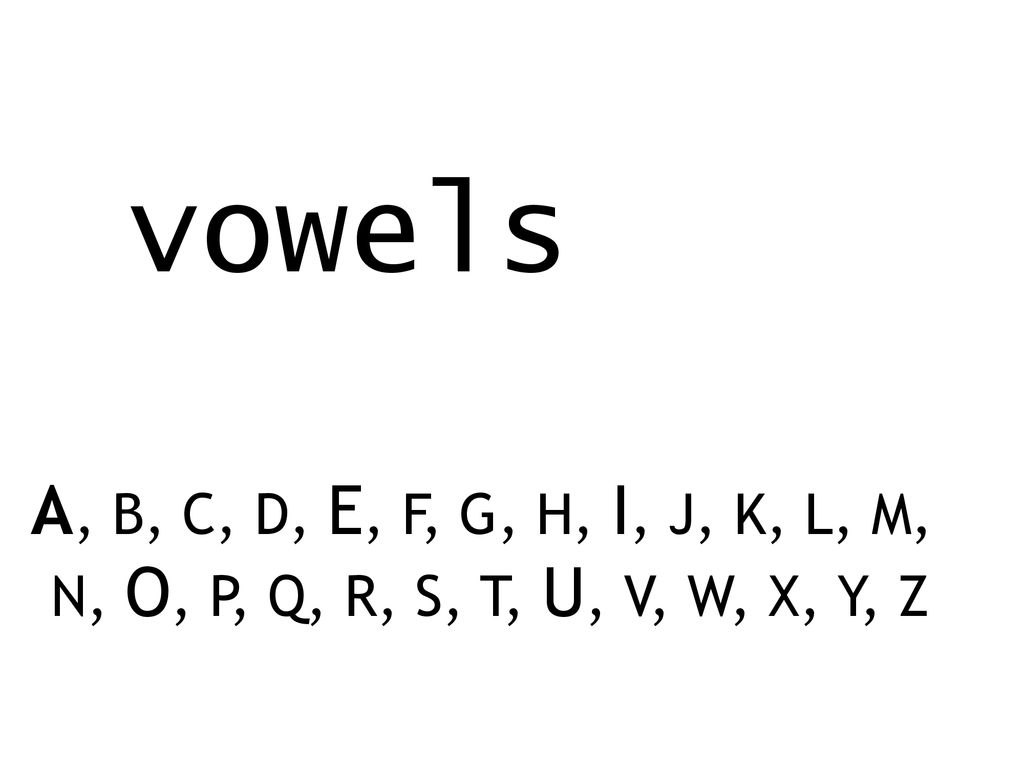 What Are Vowels Consonants A B C D E F G H I J K L M Ppt Download