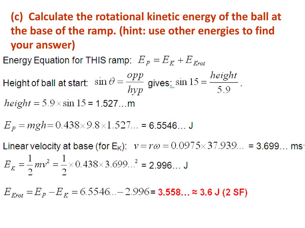Rotational Kinetic Energy Equation