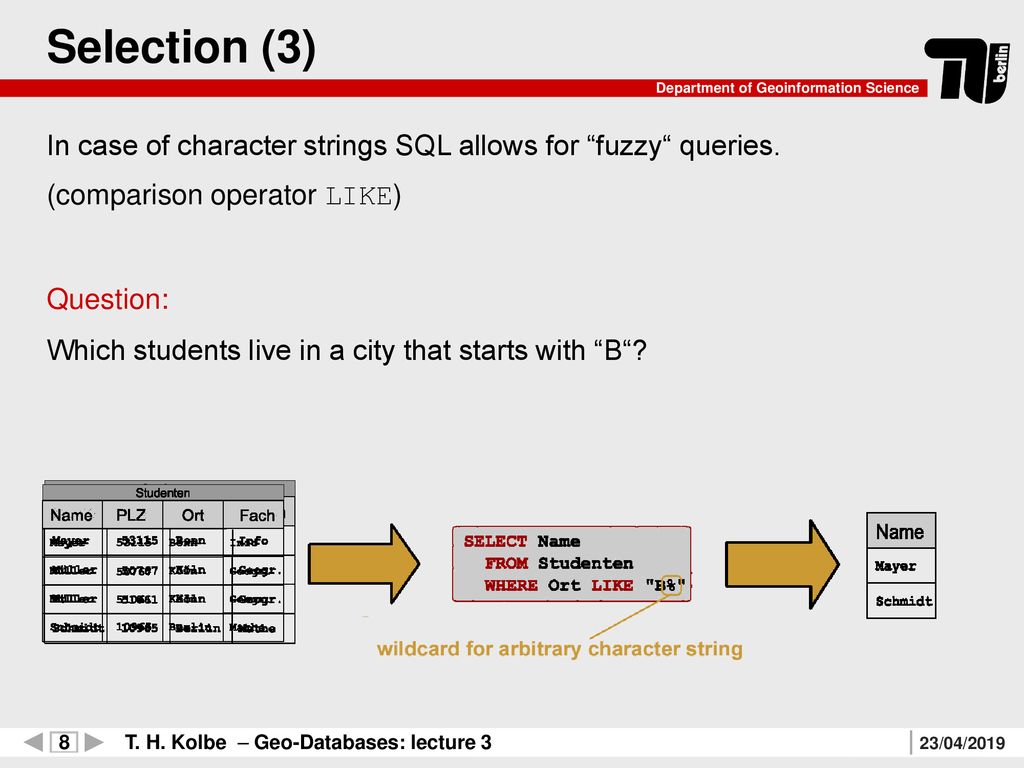 Geo-Databases: lecture 3 Simple Queries in SQL - ppt download