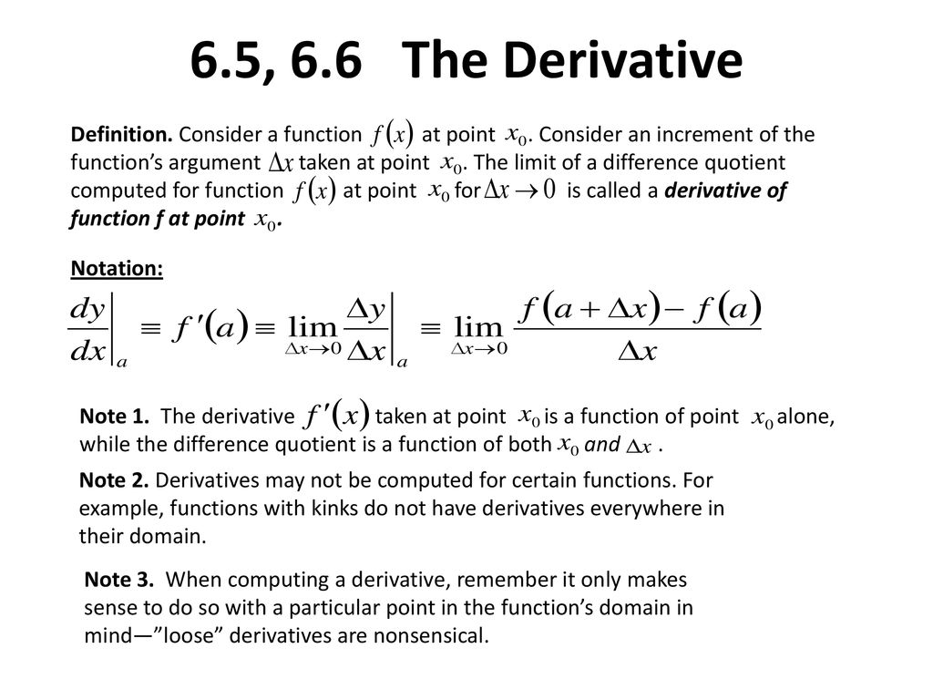 Derivatives and Differentiation - ppt download
