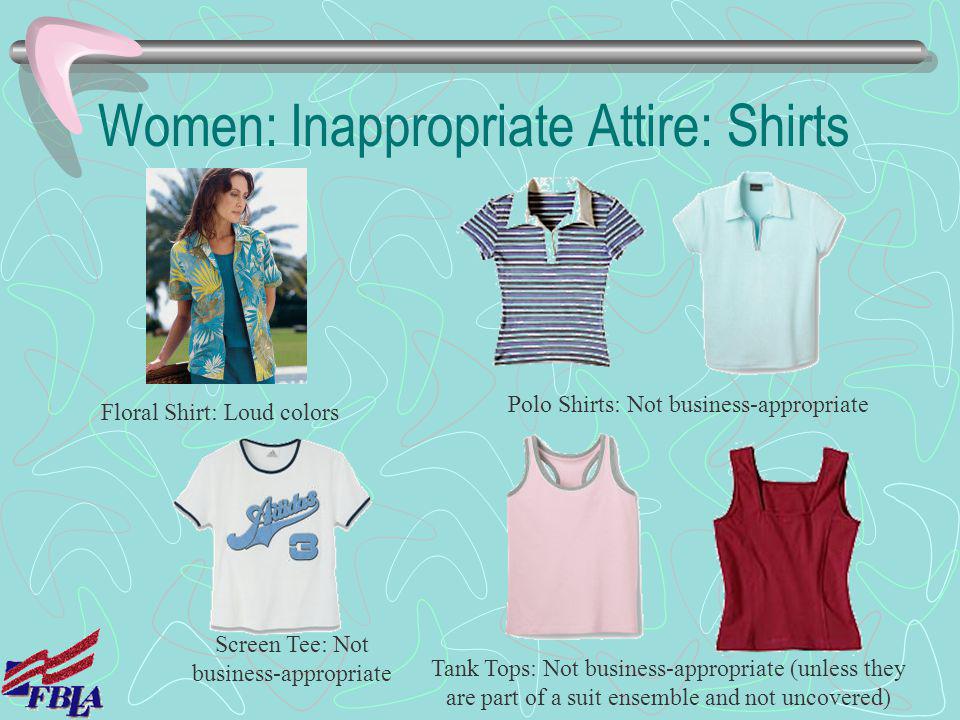 Women: Inappropriate Attire: Shirts