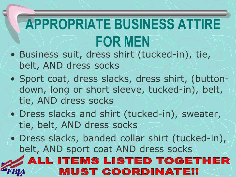 APPROPRIATE BUSINESS ATTIRE FOR MEN
