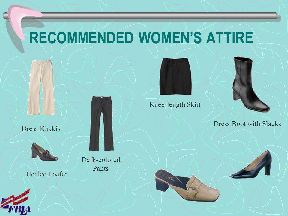 RECOMMENDED WOMEN’S ATTIRE