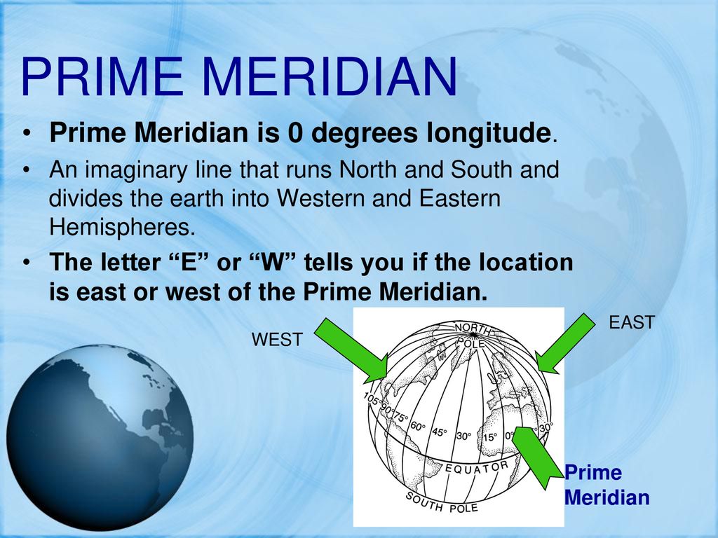 prime meridian equator and earth