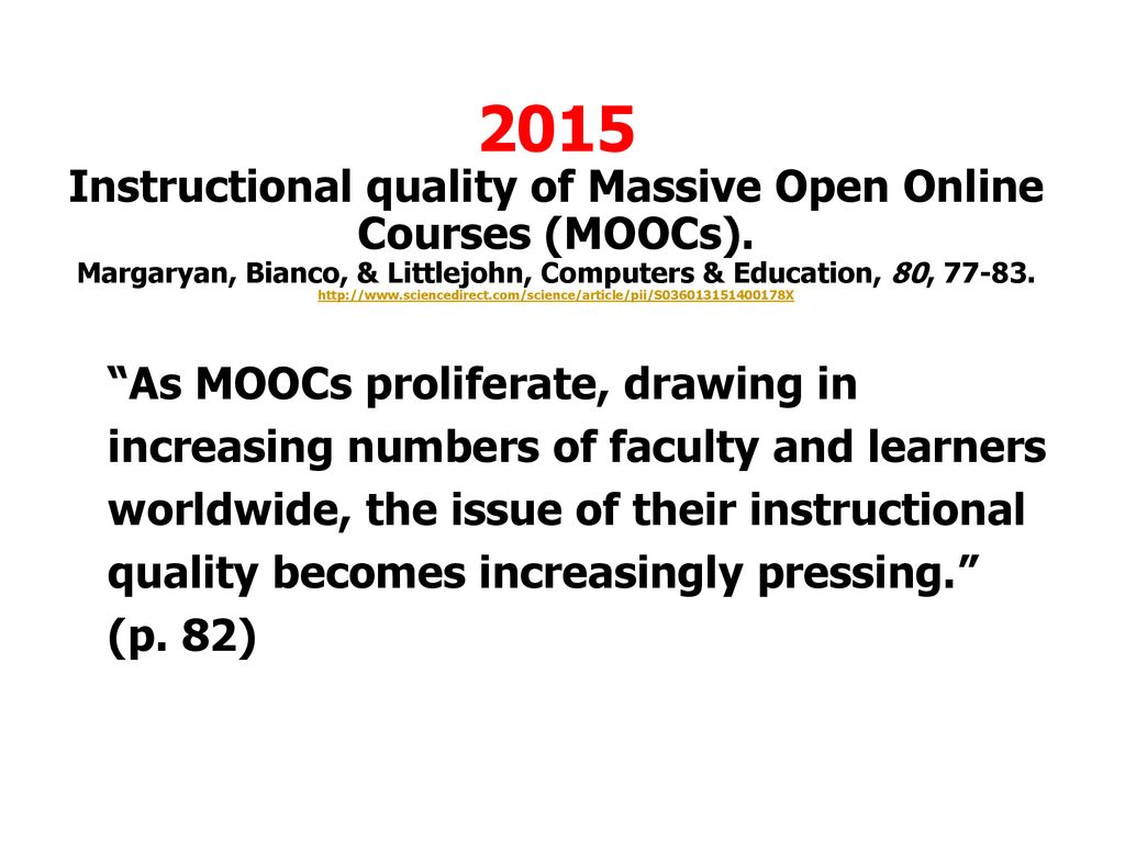 MOOC Instructor Research: Motivations, Considerations, and ...