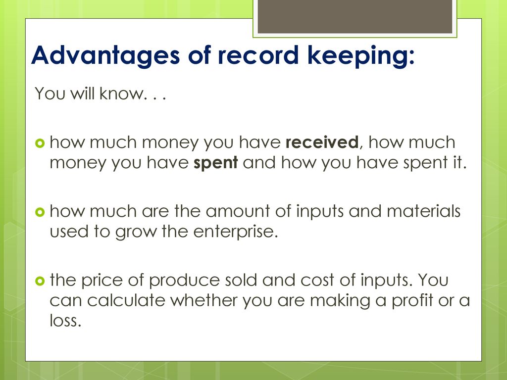 Overview of Record Keeping ppt download