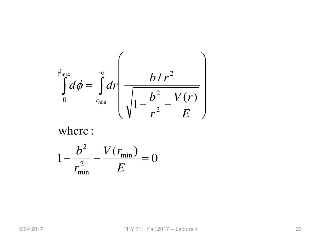 PHY 711 Classical Mechanics and Mathematical Methods - ppt download