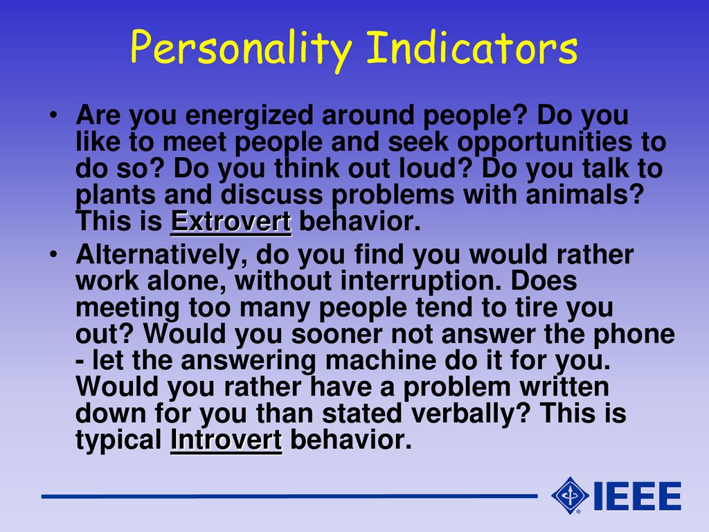 Personality Indicators