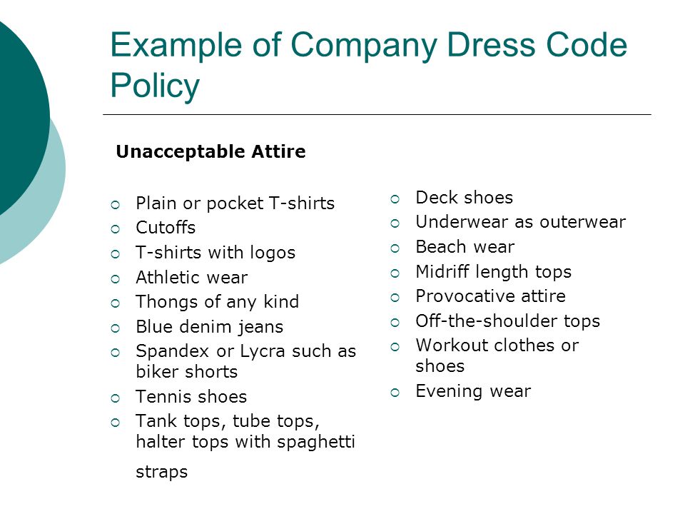 Example of Company Dress Code Policy