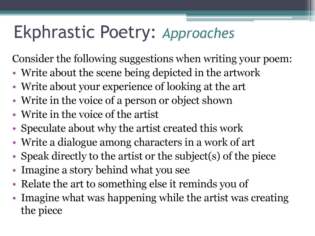 a conversation between poetry and art - ppt download