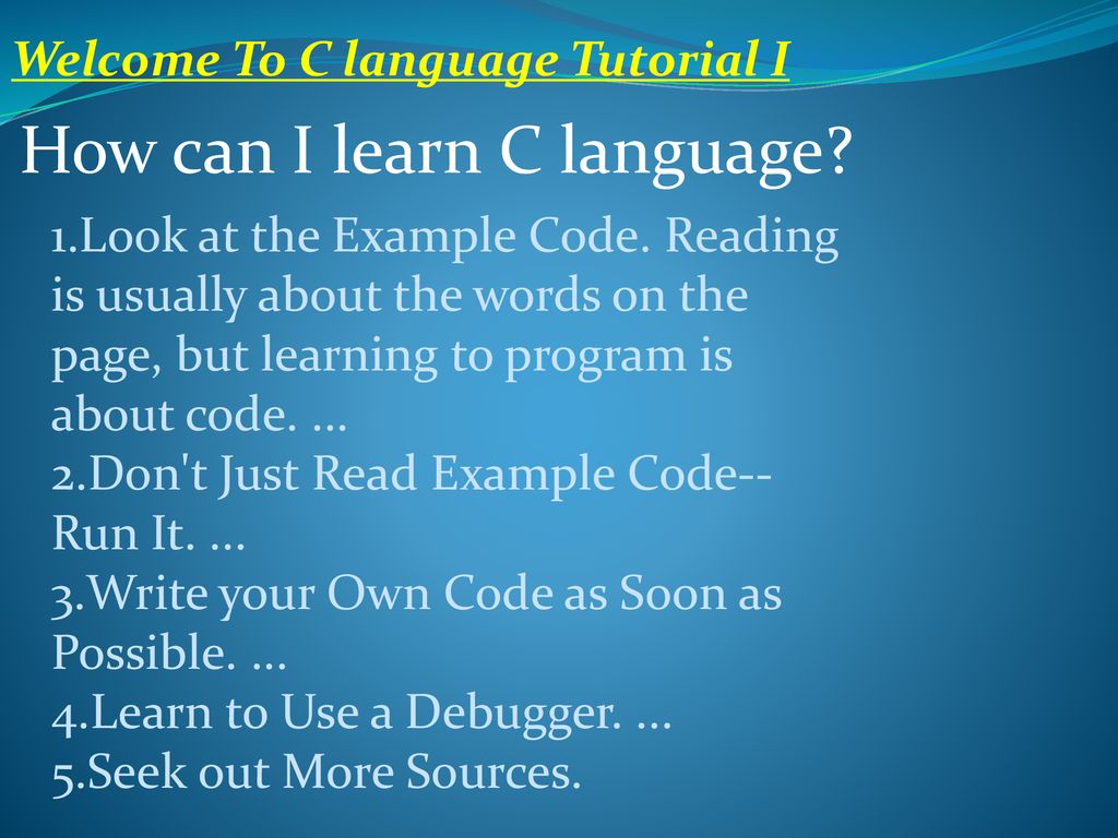 How can i learn c language ppt download