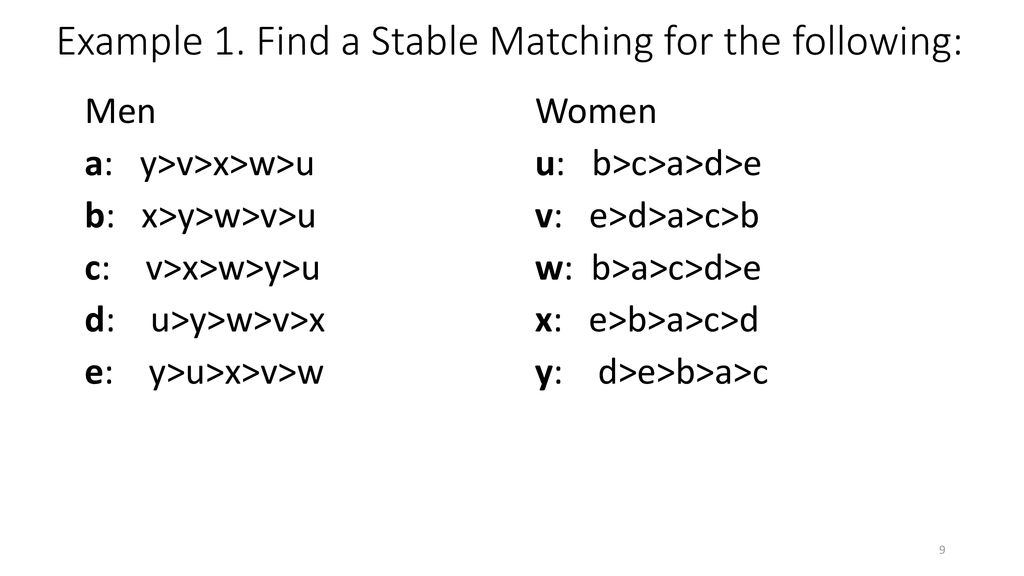Stable Matchings Ppt Download