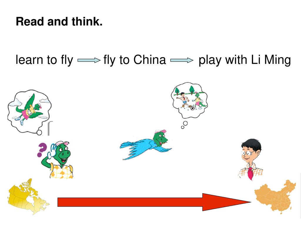 Read and think. learn to fly fly to China play with Li Ming