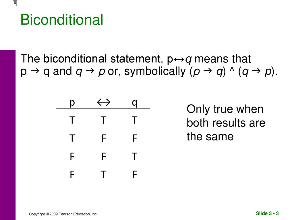 Truth Tables for the Conditional and Biconditional - ppt download