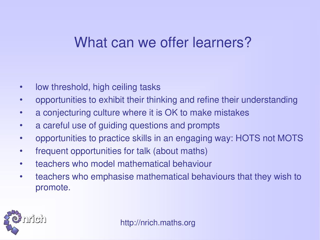 What can we offer learners