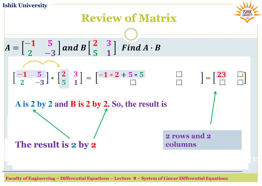 Lecture 8 System of Linear Differential Equations fall semester - ppt ...