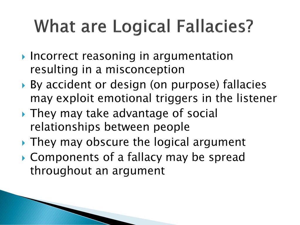 Formal Argument Logical Fallacies. - ppt download