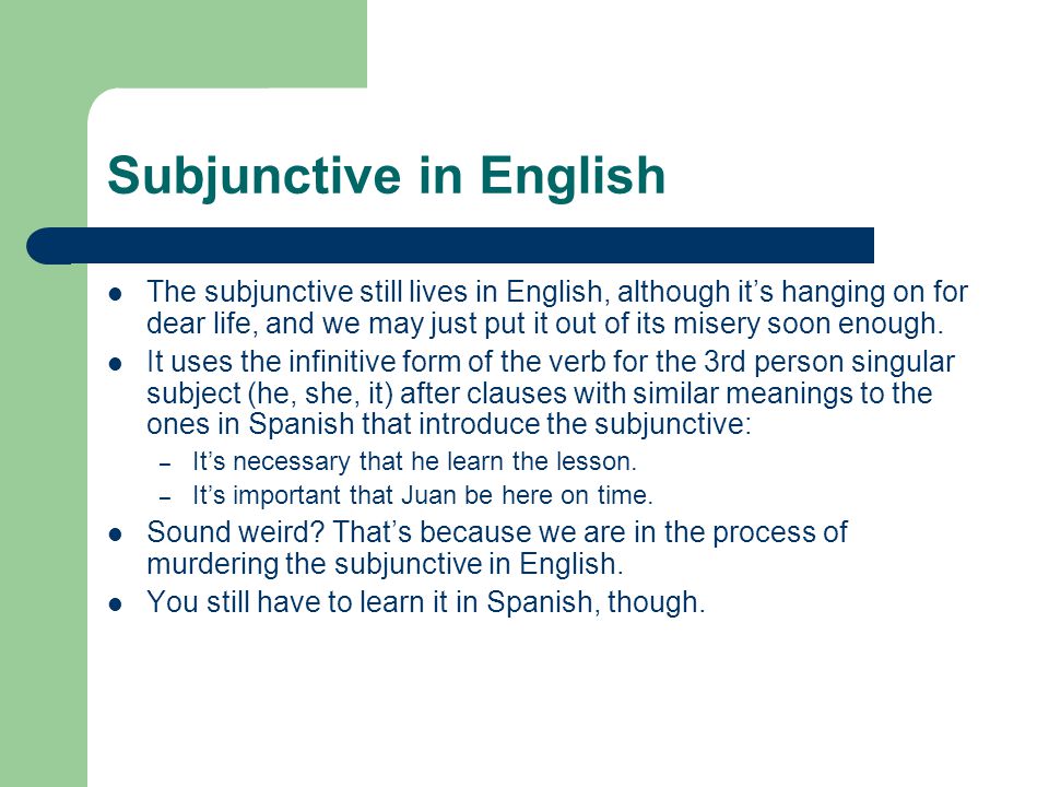 Subjunctive in English