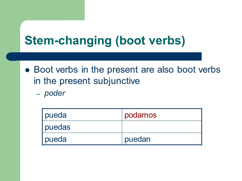 Stem-changing (boot verbs)