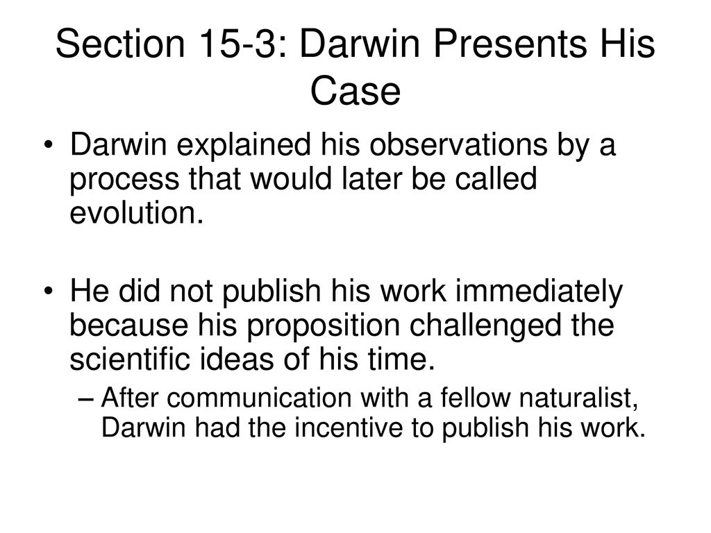 Chapter 15: Darwin’s Theory of Evolution - ppt download