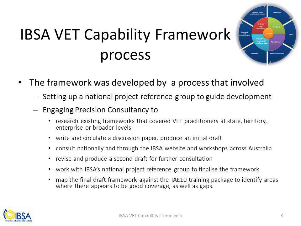 IBSA VET Capability Framework process