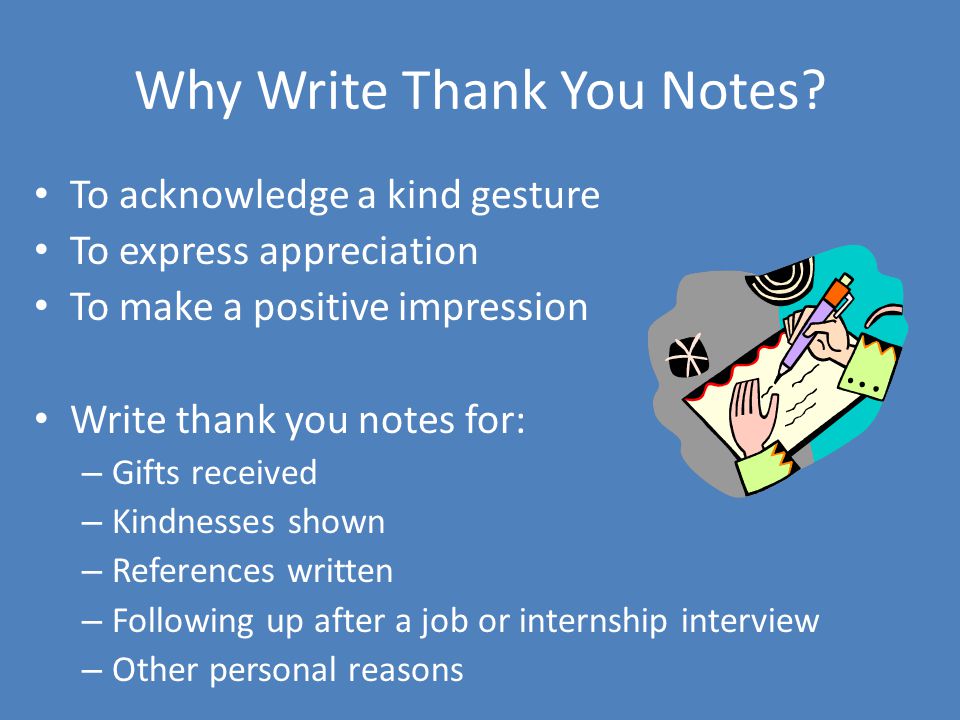 Why Write Thank You Notes