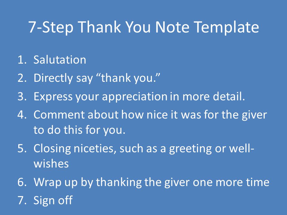 7-Step Thank You Note Template