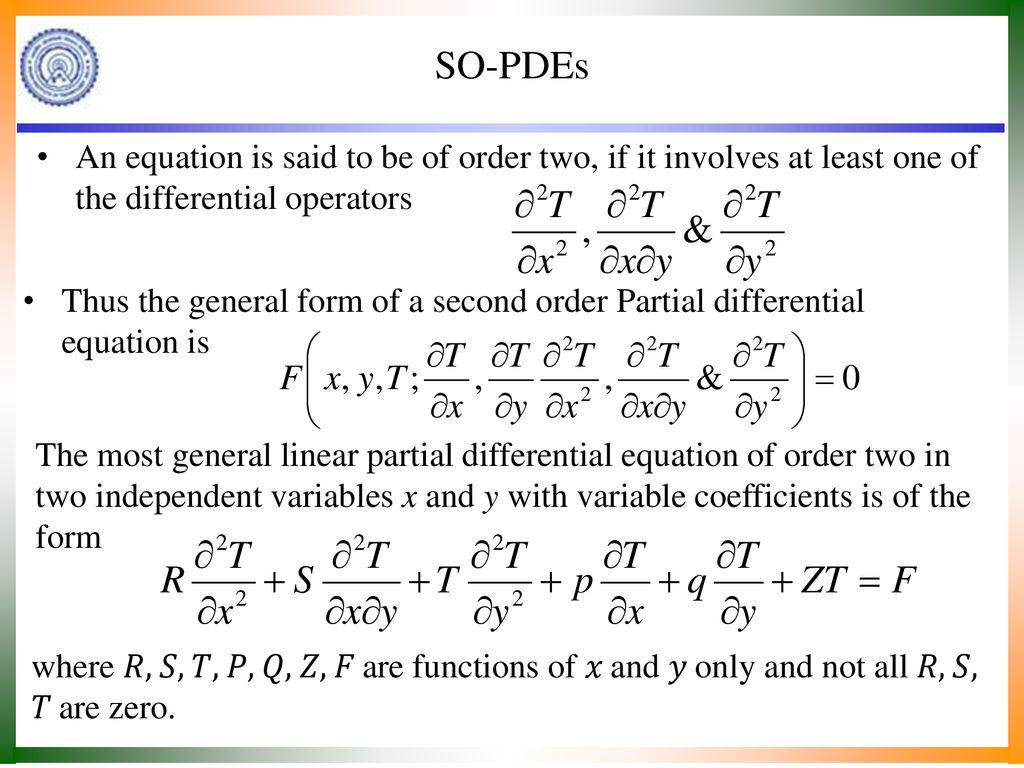 Second Order Partial Differential Equations Ppt Download